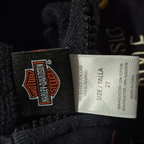 Harley Davidson boys size 2T embroidered front full zip hoodie VGUC - Picture 4 of 4